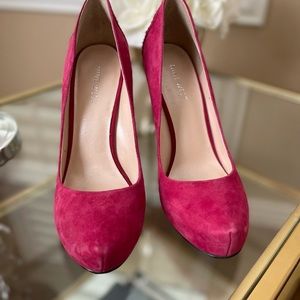 Hot Pink Suede Red Crystal Bling Heel Pump